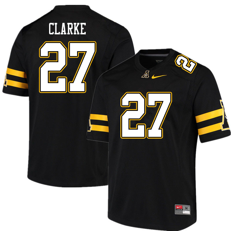 Men #27 Ronald Clarke Appalachian State Mountaineers College Football Jerseys Sale-Black